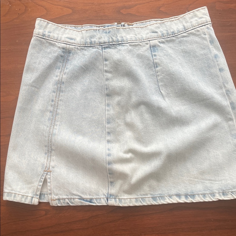 True Craft Light Wash Denim Mini Skirt